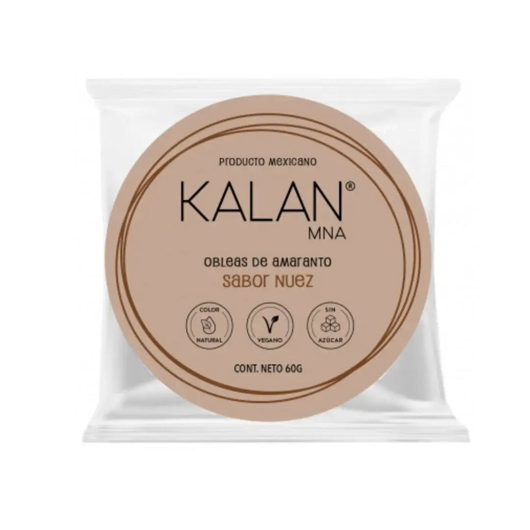 OBLEAS DE HARINA DE AMARANTO SABOR A NUEZ 60G KALAN