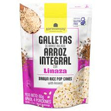 Cargar imagen en el visor de la galería, GALLETAS DE ARROZ INTEGRAL INFLADO CON LINAZA KARAVANSAY
